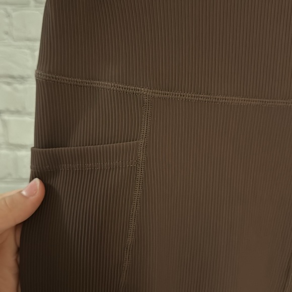 Pinkspark Brown Ribbed Flare Leggings - Picture 4 of 8